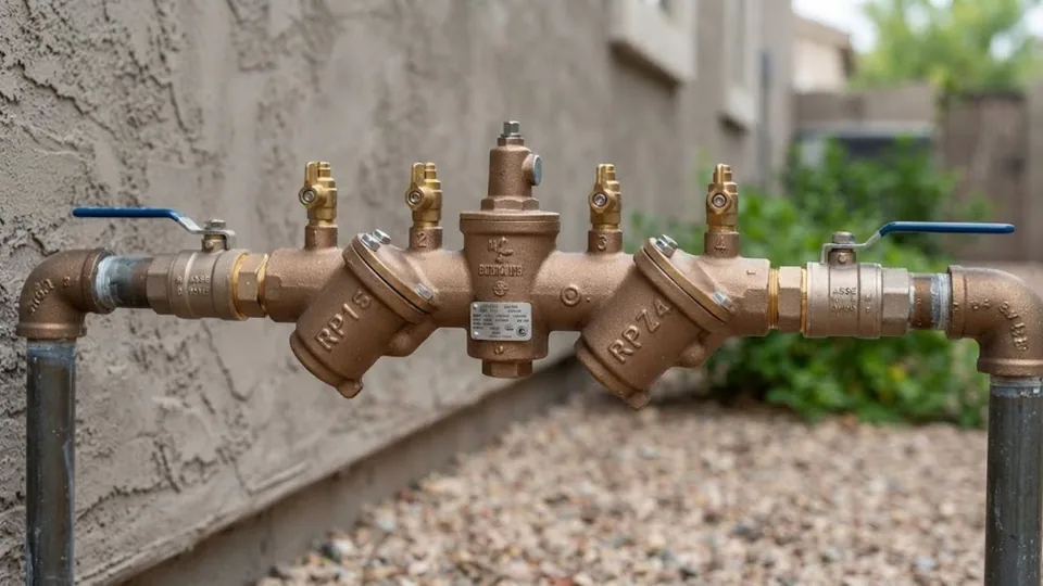 Reduced pressure backflow assembly with test cocks, Backflow Testing and Prevention in Downey, CA
