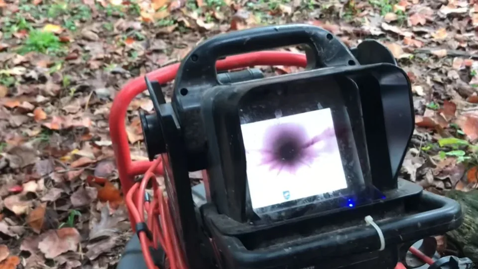 Drain inspection camera reel with a monitor, used for drain cleaning in Downey, CA