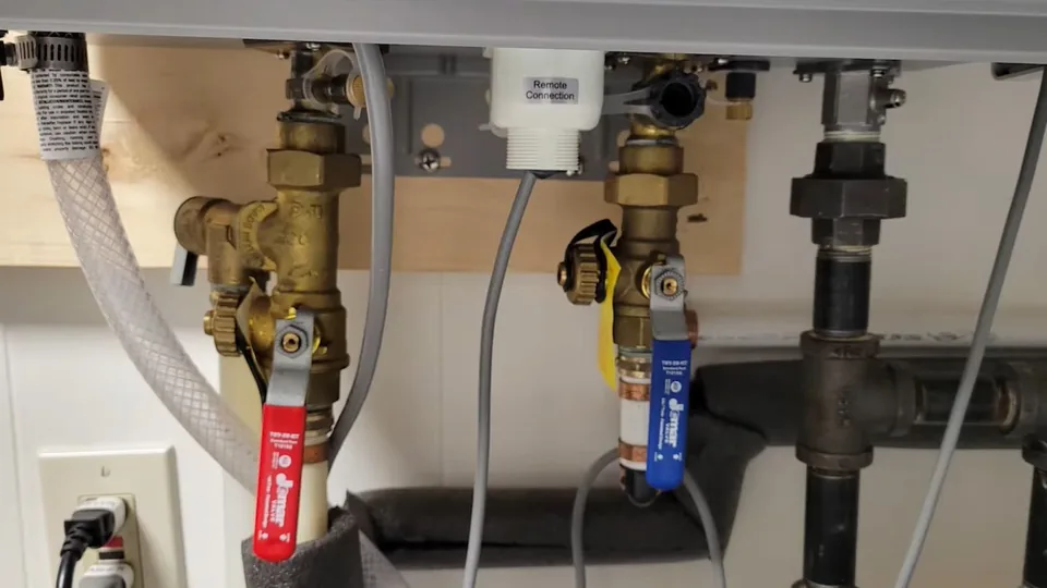 Tankless water heater connected for a descaling flush, Tankless Water Heater Service in Downey, CA