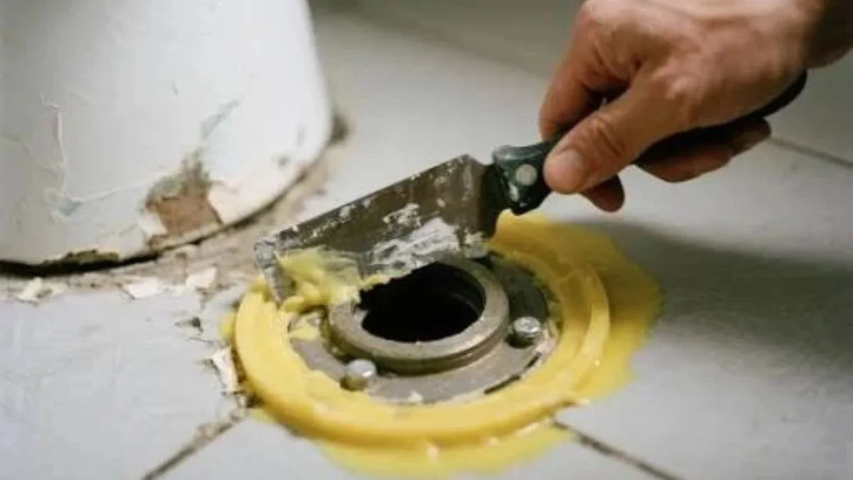 Toilet flange and wax ring with the toilet removed, Toilet Repair and Installation in Downey, CA